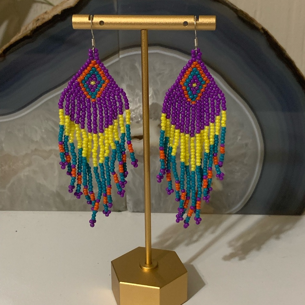 Hand made Native American/ boho style Beaded Earrings